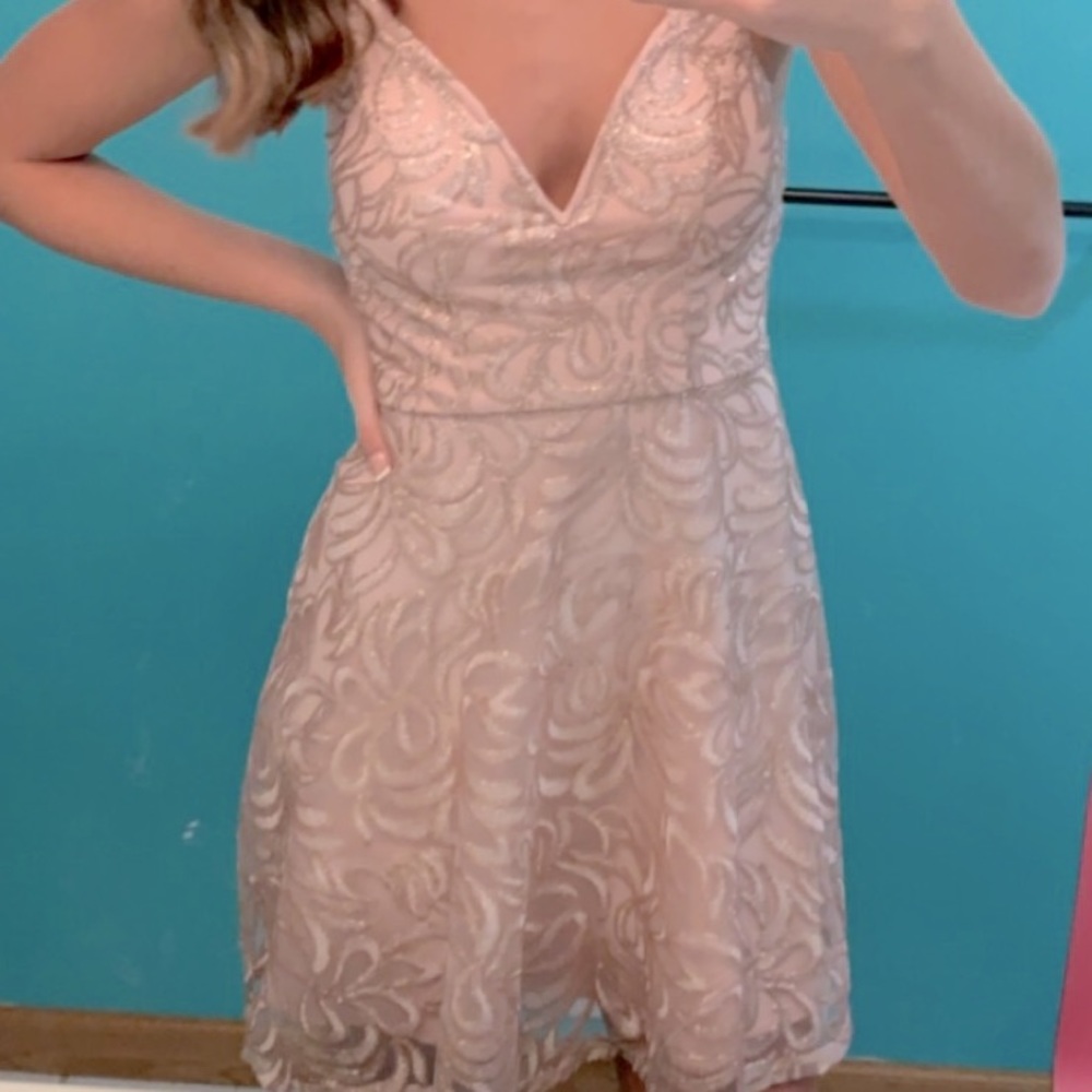 JC Pennys short pink sparkly dress